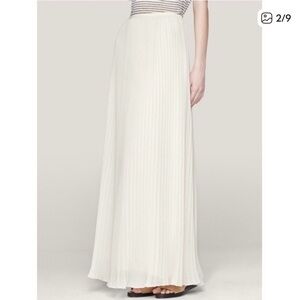 Theory Cream Pleated Midi Skirt Women’s Size 0